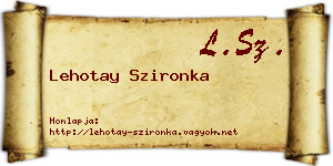Lehotay Szironka névjegykártya